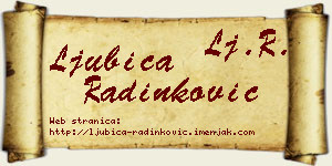 Ljubica Radinković vizit kartica